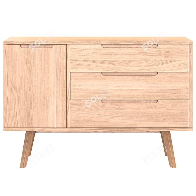 Jenson Oak Compact Dresser 3D model image 2