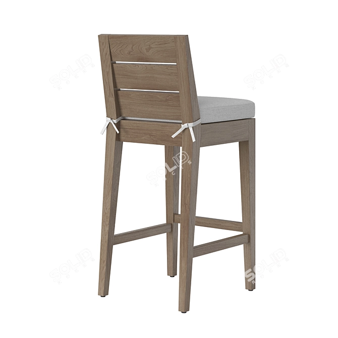 Elevate Your Space: Belvedere Teak Stool 3D model image 3