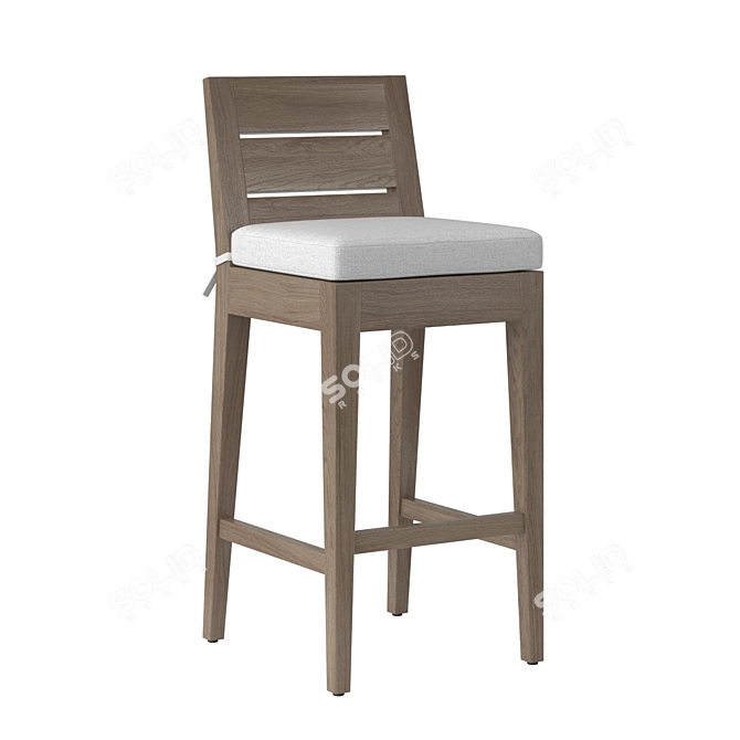 Elevate Your Space: Belvedere Teak Stool 3D model image 4