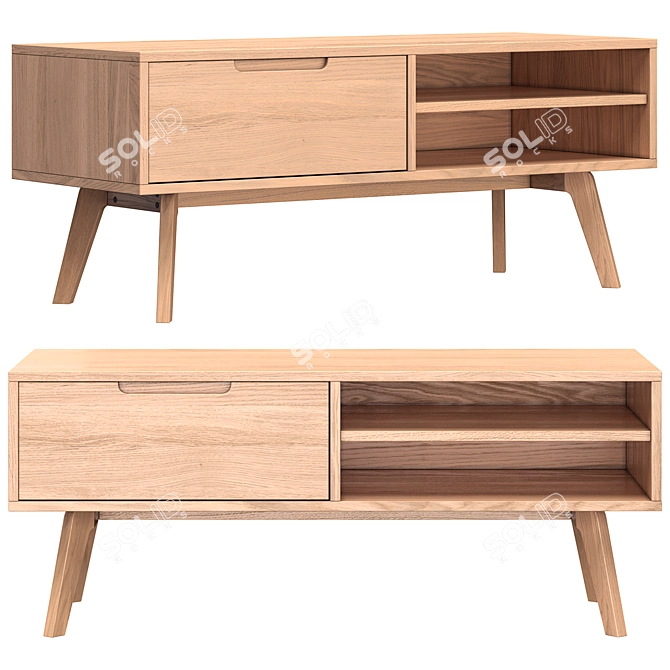 Jenson Oak TV Stand: Sleek & Functional 3D model image 1