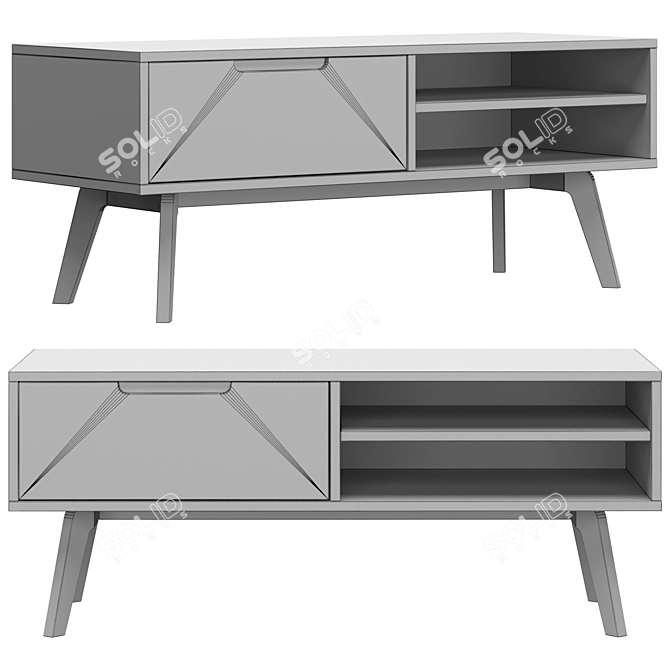 Jenson Oak TV Stand: Sleek & Functional 3D model image 2