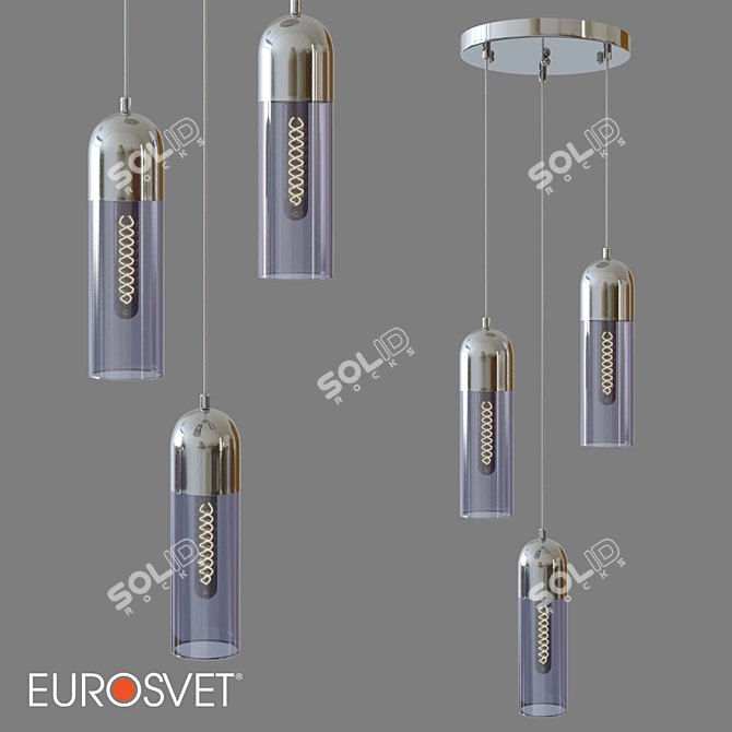 Smoky Airon Pendant Eurosvet 3D model image 1