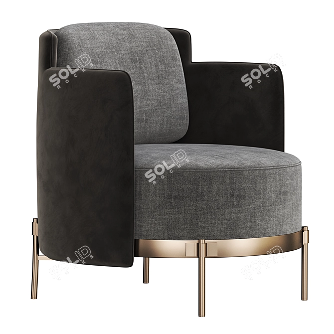 Modern Minotti Tape Armchair: Stylish & Comfortable 3D model image 4