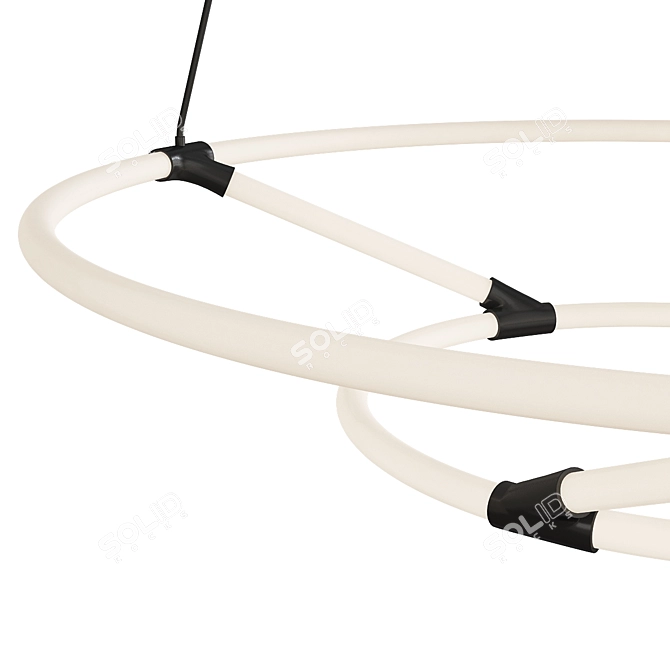 Modern Chicago Loop LED Chandelier 3D model image 2