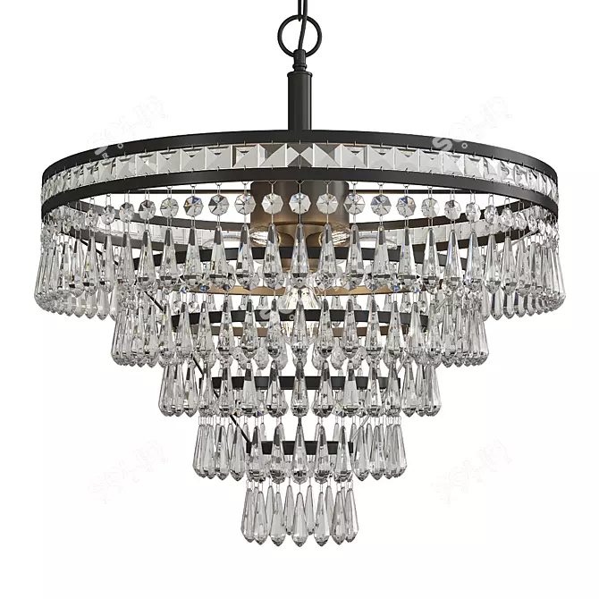 Elegant Mercer Round Chandelier 3D model image 1