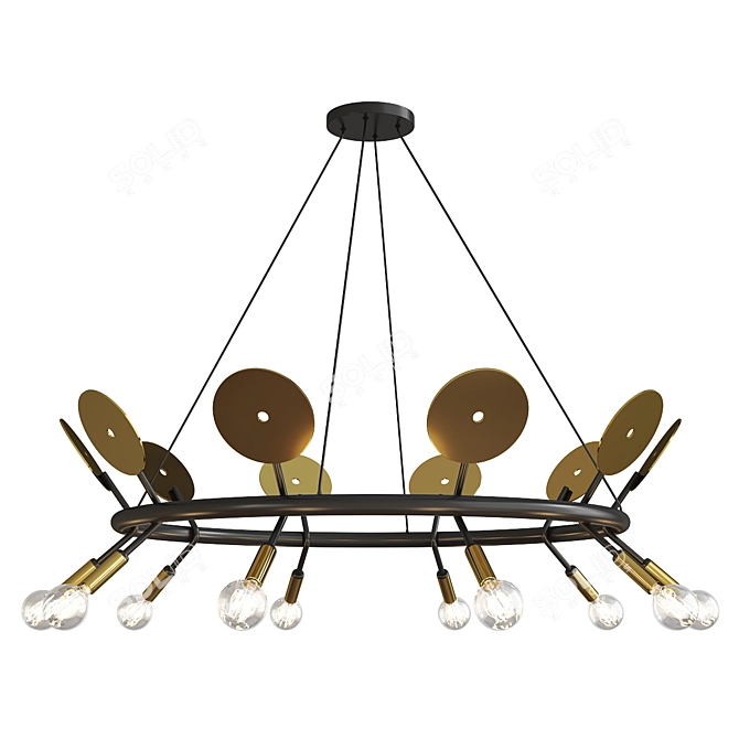 Elegant Fern Chandelier 3D model image 1