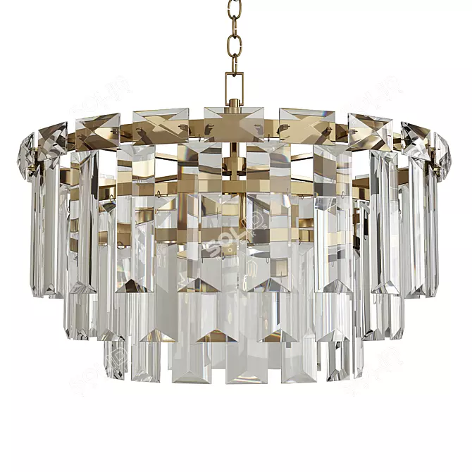 Elegant Arden Brass Chandelier 3D model image 1