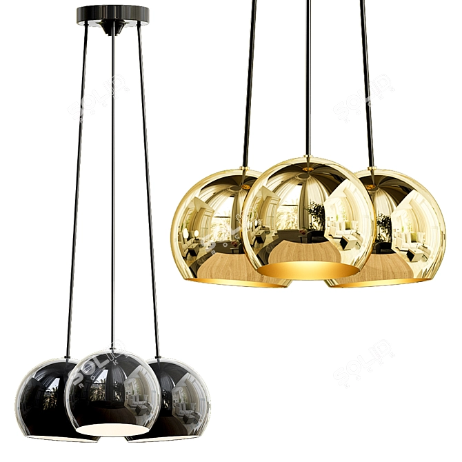 Vintage-inspired Isaac Chandelier 3D model image 1