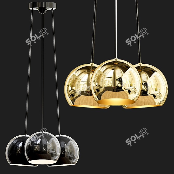 Vintage-inspired Isaac Chandelier 3D model image 2