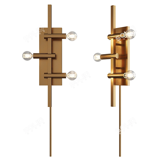 Modern Brass Kinzie Wall Sconce 3D model image 1