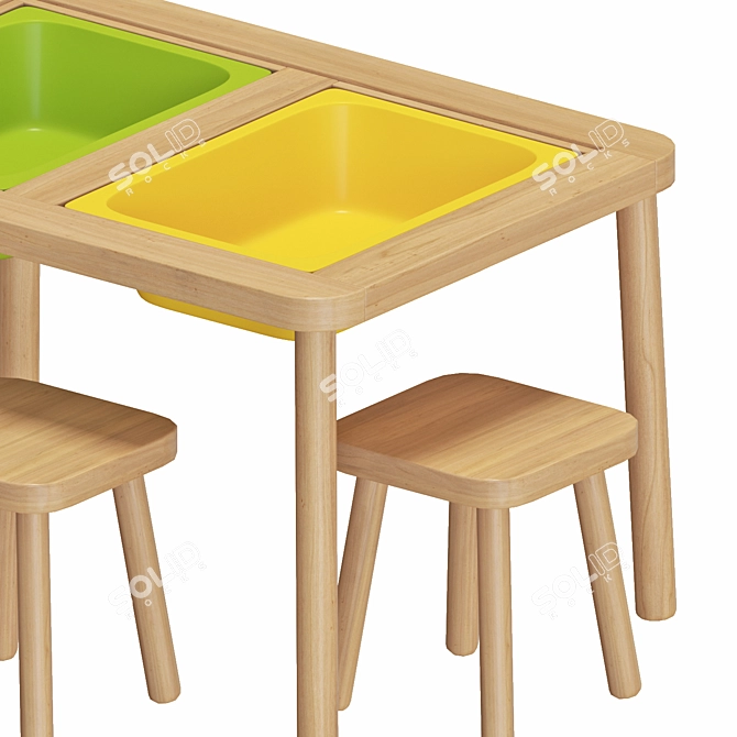 FLISAT Kids Table & Chair Set 3D model image 3