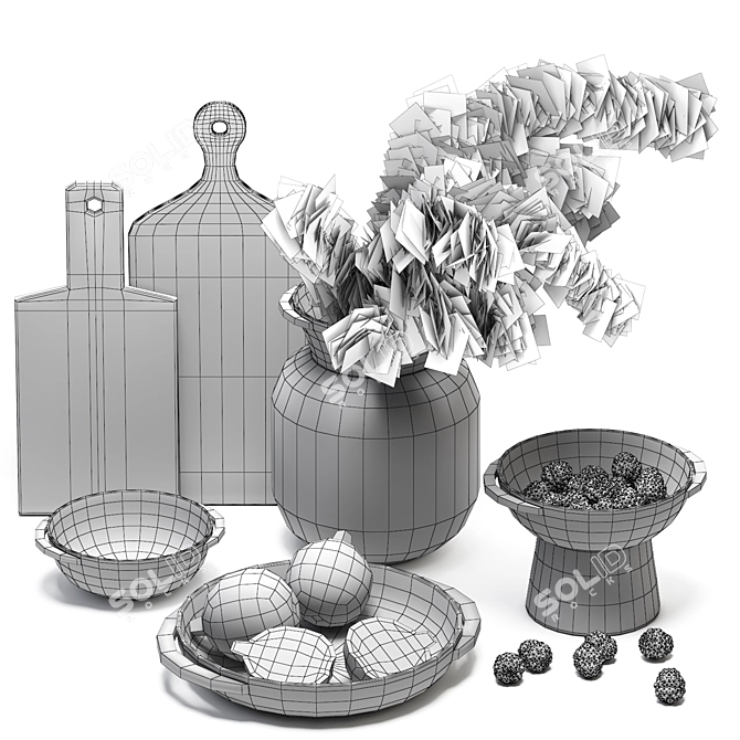 Elegant Ikea Décor Set 3D model image 2