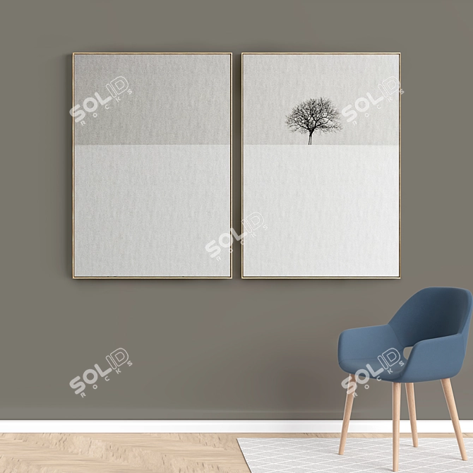 Minimalist Photo Frame Set | 2 Models, 5 Materials 3D model image 2