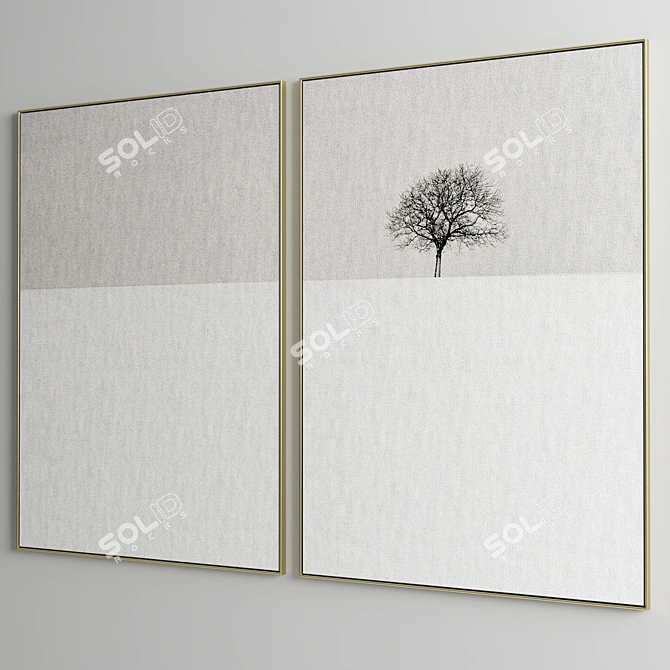 Minimalist Photo Frame Set | 2 Models, 5 Materials 3D model image 4