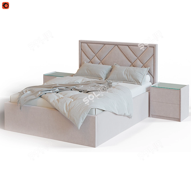 Malta Bed with TM450 Nightstands 3D model image 6