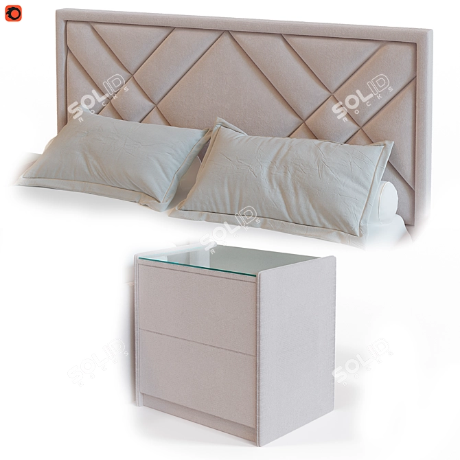 Malta Bed with TM450 Nightstands 3D model image 9