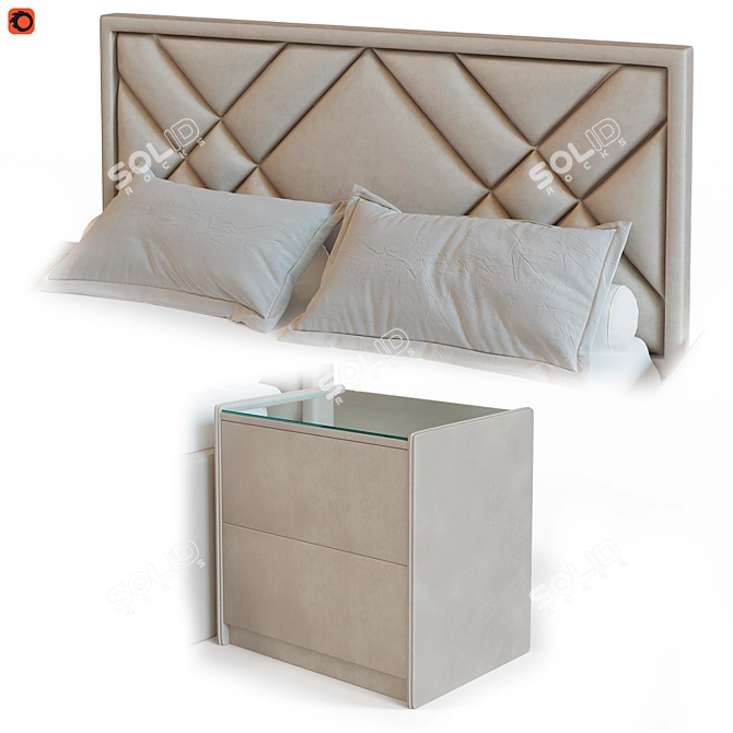 Malta Bed with TM450 Nightstands 3D model image 12