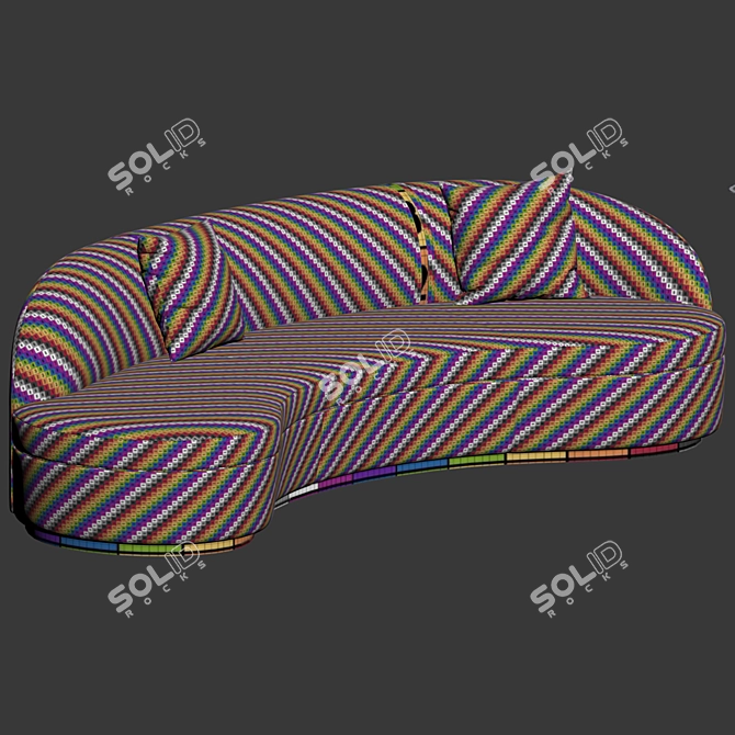 Elegant Curved Sofa: Otium Capital Collection 3D model image 3