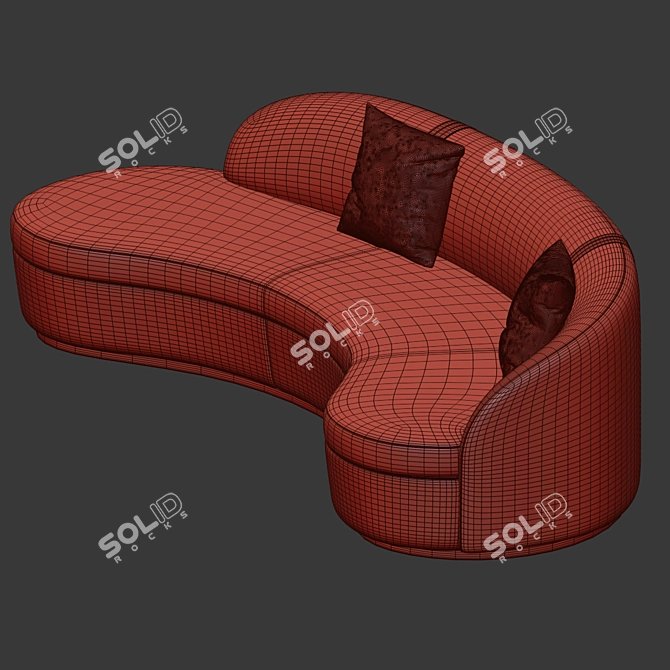 Elegant Curved Sofa: Otium Capital Collection 3D model image 4