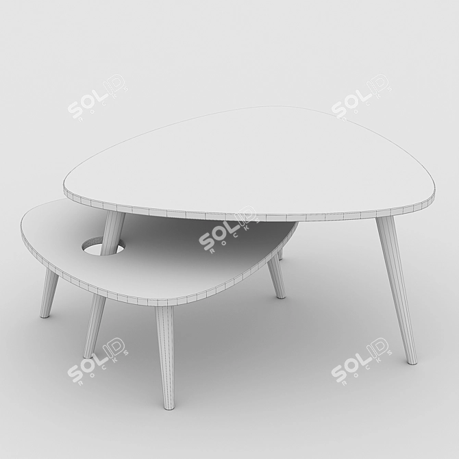 Stylish Grey Coffee Tables 3D model image 2