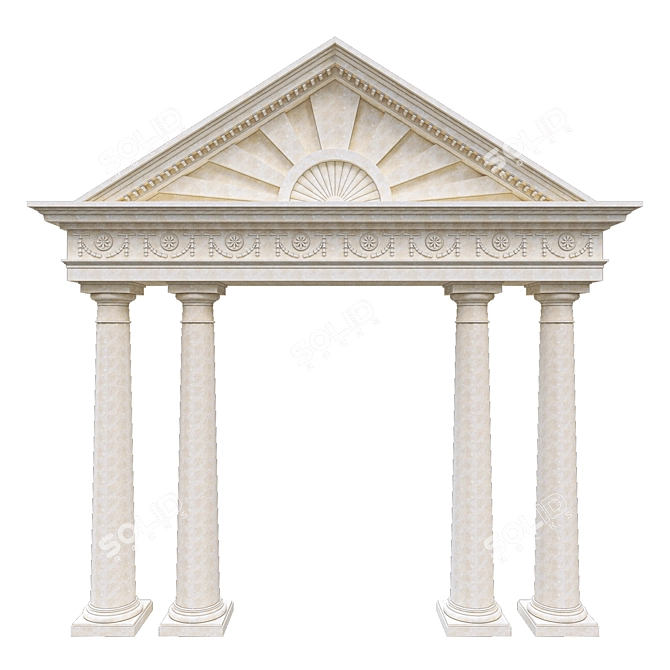 Title: Elegant Pediment for Interior Design 3D model image 2