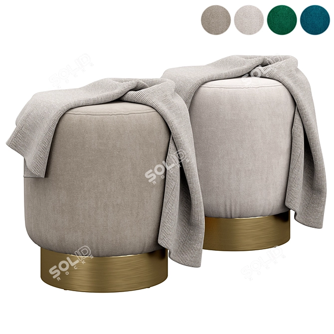 Elegant Ellaline Ottoman: Luxurious and Stylish 3D model image 1