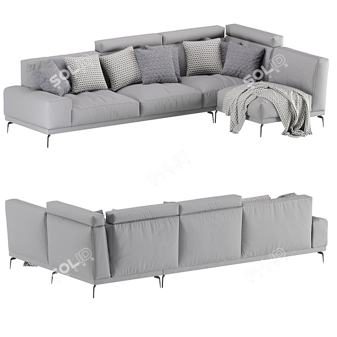 Ditre Italia Blake Lounge Chaise: Elegant Comfort and Style 3D model image 5