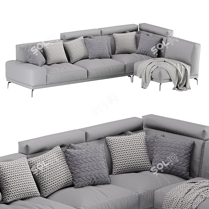 Ditre Italia Blake Lounge Chaise: Elegant Comfort and Style 3D model image 6