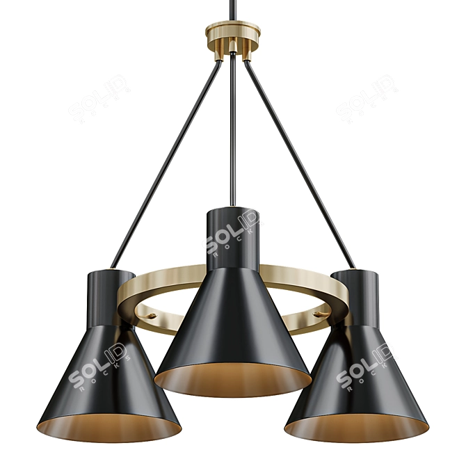 Modern Bronze Towner Chandelier 3D model image 1