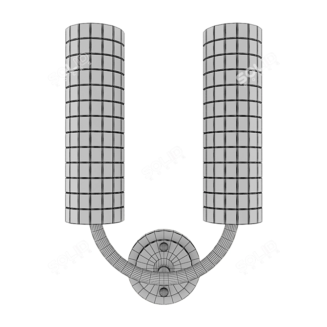 Elegant Brass Glass Pendant 3D model image 2