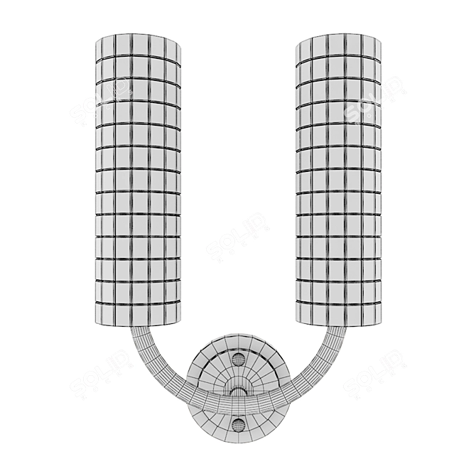 Elegant Brass Glass Pendant 3D model image 3