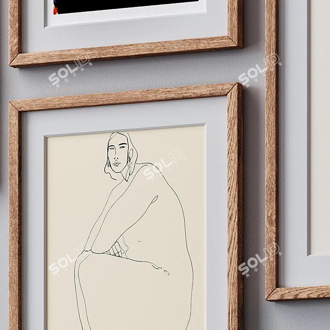 Modern Multi-Size Photo Frames 3D model image 2