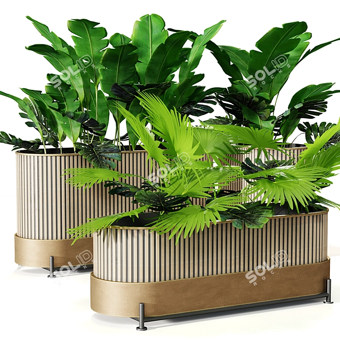 Modern Style Planter Set 3D model image 1