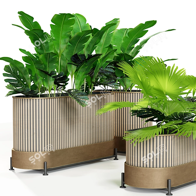 Modern Style Planter Set 3D model image 3