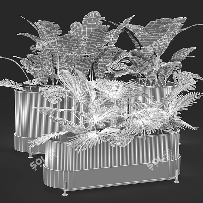 Modern Style Planter Set 3D model image 4