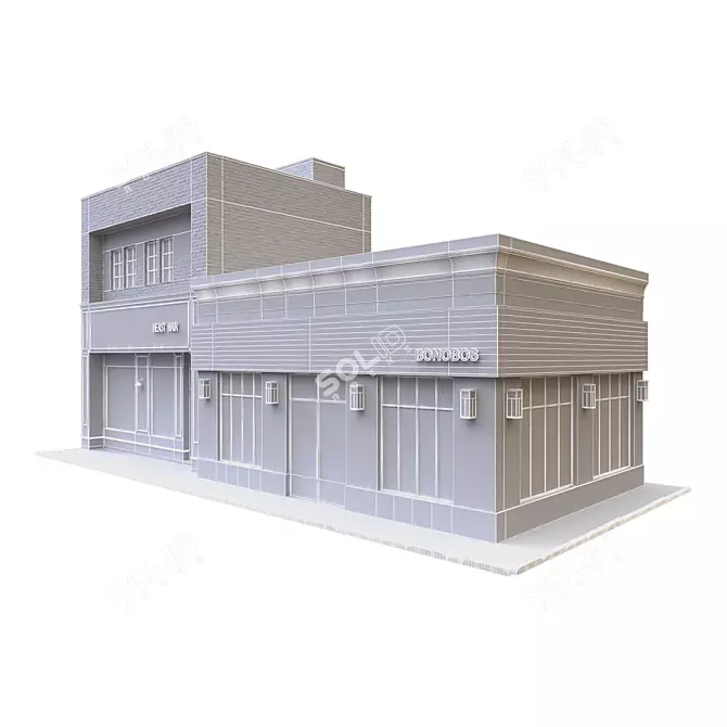 Modern Barbershop Boutique: Polygonal Design 3D model image 4