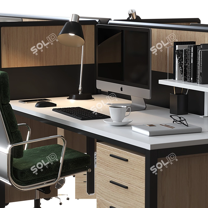 Modern Office Furniture Set 3D model image 1