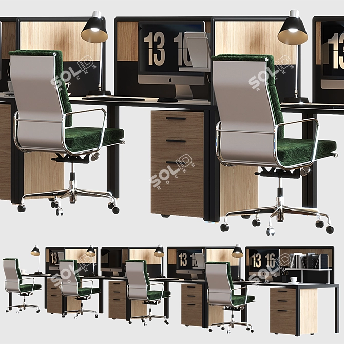 Modern Office Furniture Set 3D model image 2