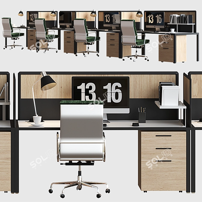 Modern Office Furniture Set 3D model image 5