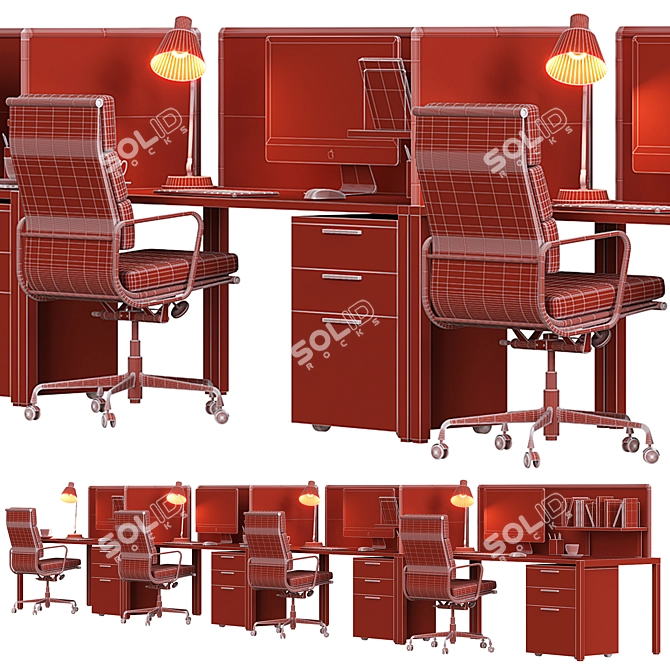 Modern Office Furniture Set 3D model image 7