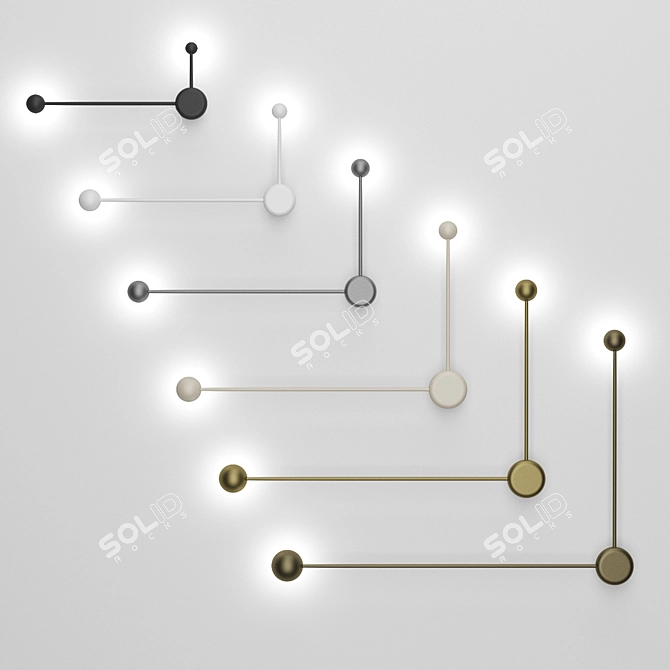 Graphic LED Wall Lamp: IT-Dots Corner 3D model image 2