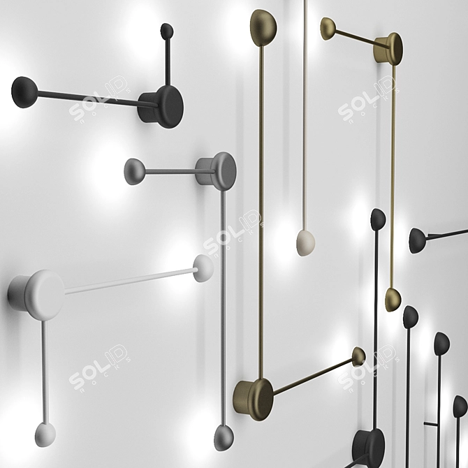 Graphic LED Wall Lamp: IT-Dots Corner 3D model image 3