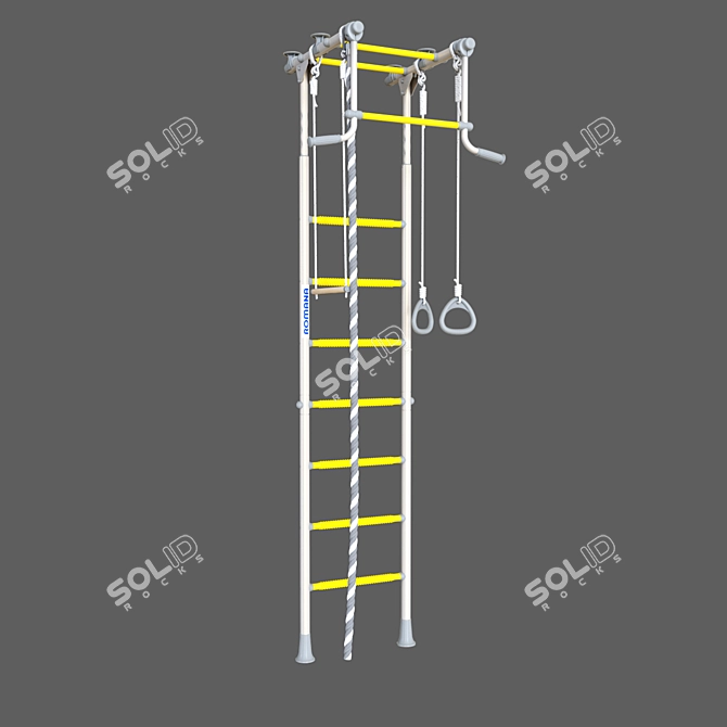 Swedish Wall ROMANA R2: Compact and Adjustable Fitness Corner 3D model image 1