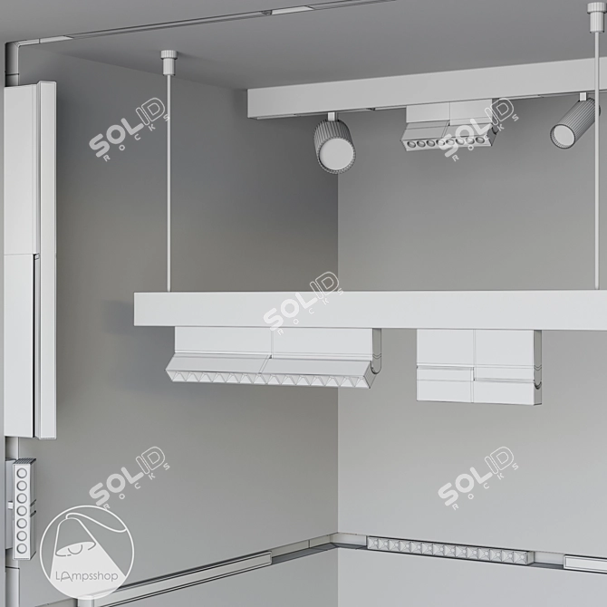 Magnetic LED Lighting Solution 3D model image 5