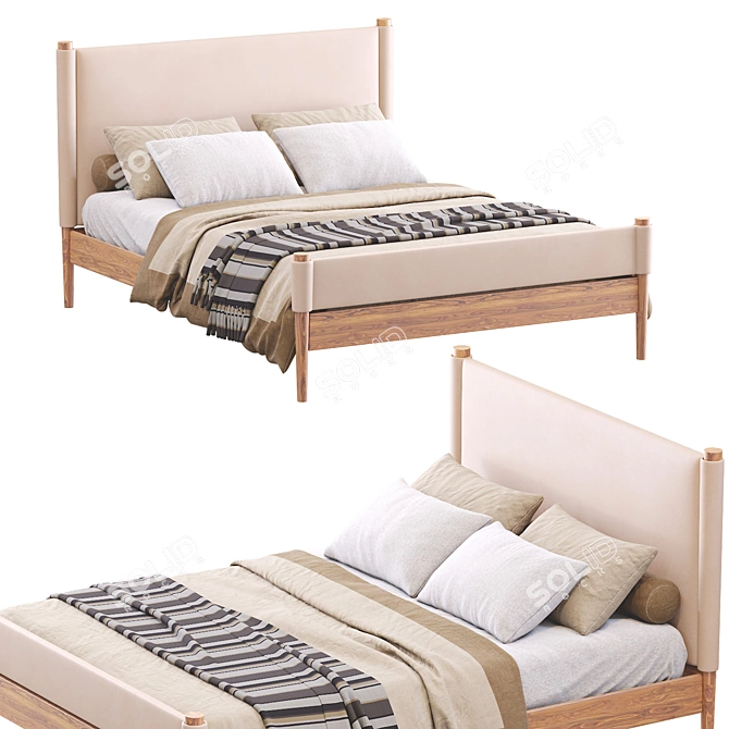 West Elm Walker Bed: Modern and Stylish Sleep Solution 3D model image 3