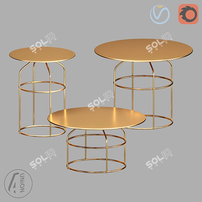 Modern Round Coffee Table 3D model image 1