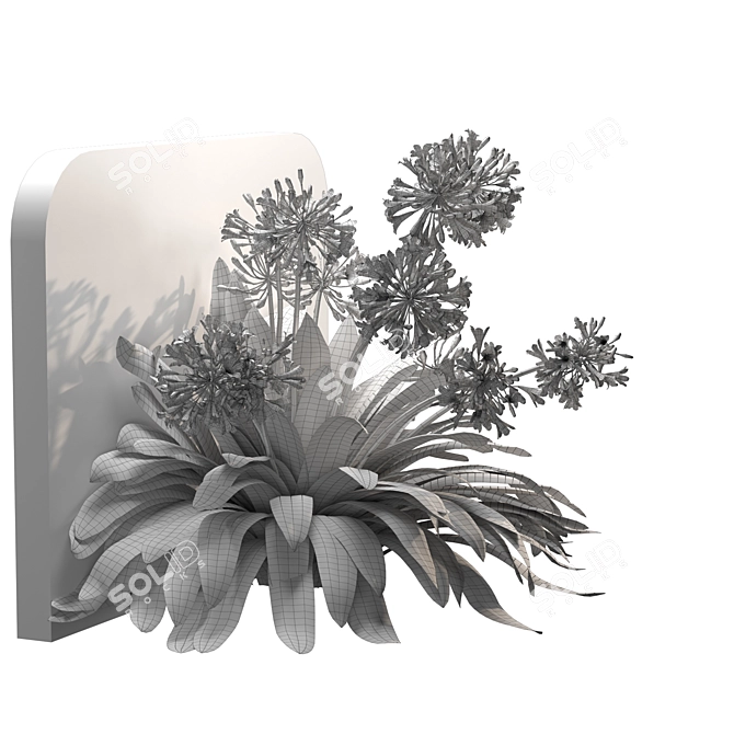 Elegant Agapanthus Wall Model 3D model image 6