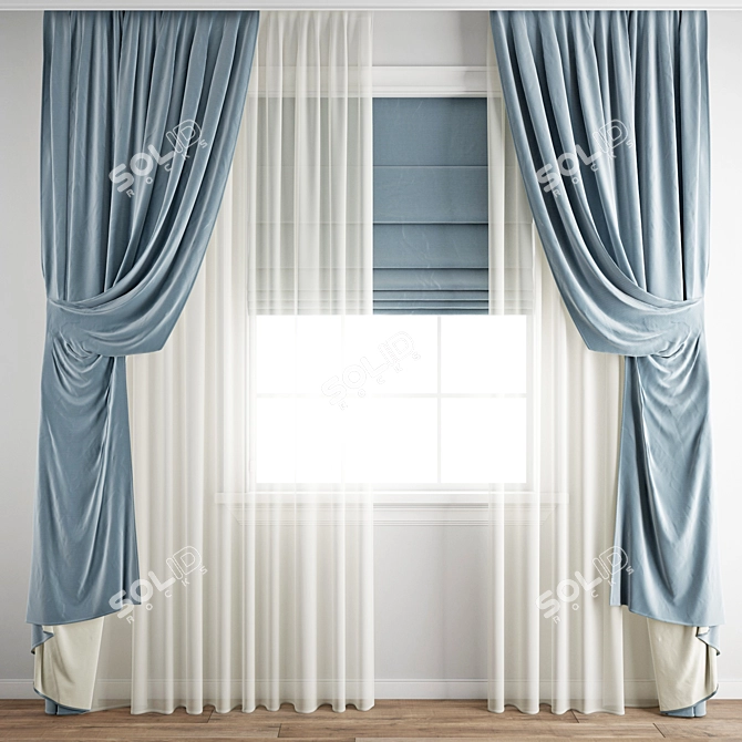 Polygonal Curtain Model 3D model image 1