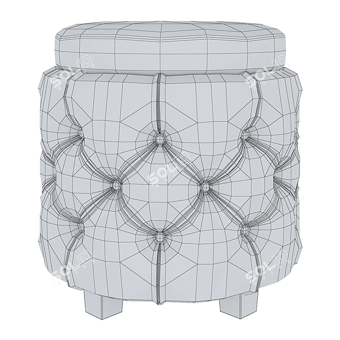 Title: Versatile Ottoman Storage Stool 3D model image 4