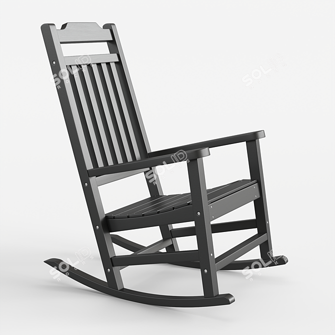 Winston Outdoor Rocking Chair - All-Weather Garden Seating 3D model image 1